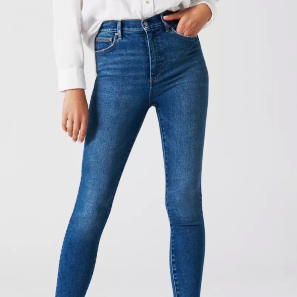Denim forum Lola high rise skinny jeans.